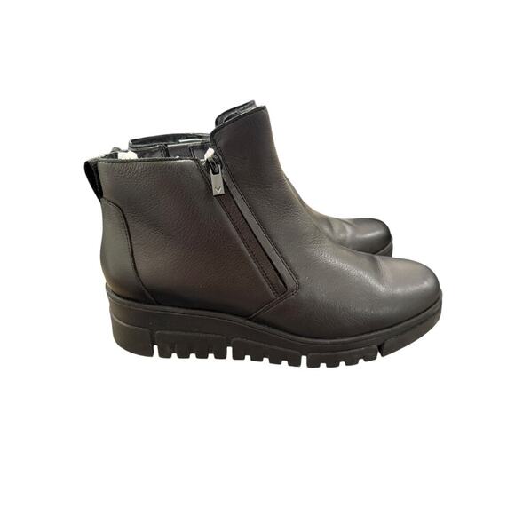 Vionic Women's Black Waterproof Uptown Wedge Sur Ankle Boots Size 9 - Picture 4 of 9
